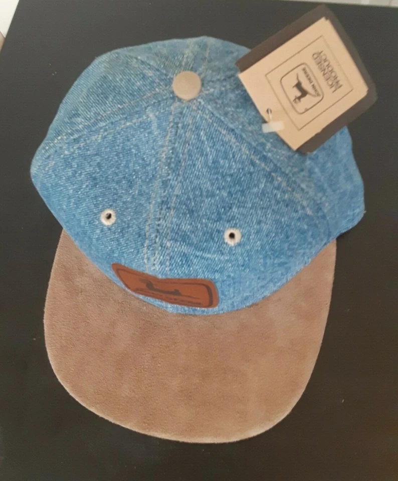 Louisville Mfg. de colección Parche de cuero John Deere Denim Trucker Hat Snapback Foto 2 de 4