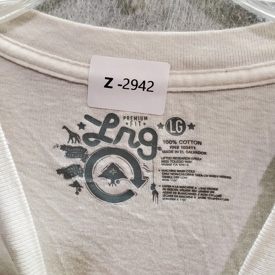 Camiseta masculina LRG grande creme ciclo flecha logotipo gráfico ajuste premium Y2K - Imagem 4 de 4