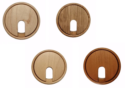 Kabeldurchführung Schreibtisch Kabeldurchlass rund Kabeldose Holz Bürotisch - Bild 1 von 4