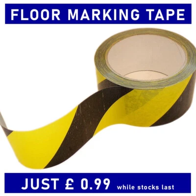 TWININATE Self-adhesive marking tape: black/yellow hazard warning - was £ 4.99 now £ 0.99