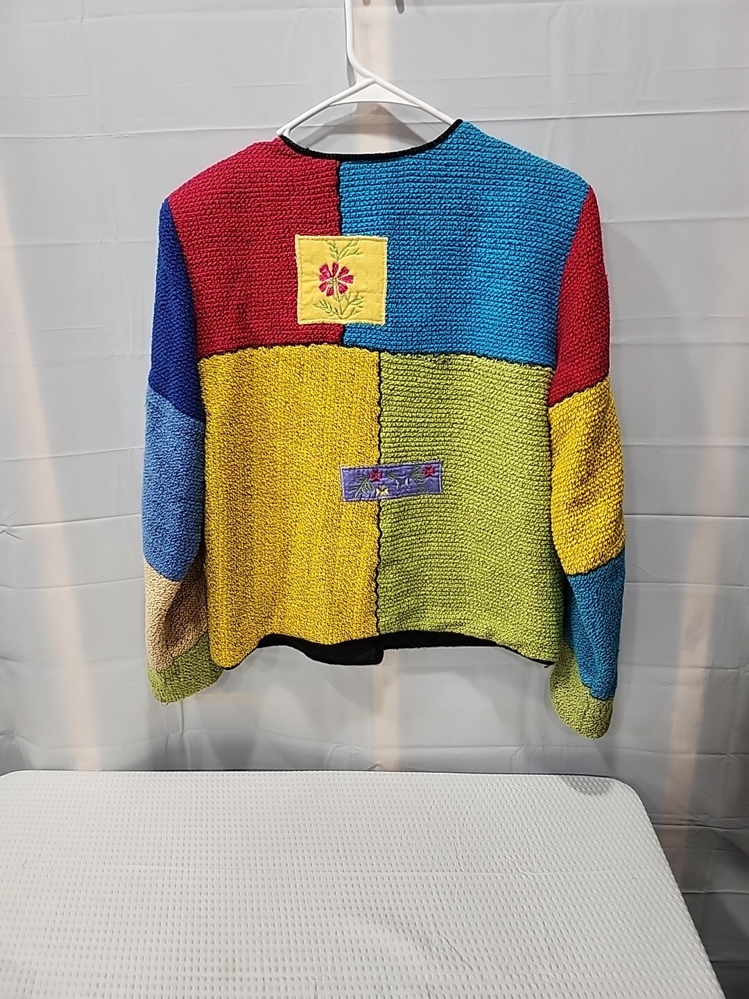 Alex Kim Small Embroidered Patchwork Button Jacke… - image 2