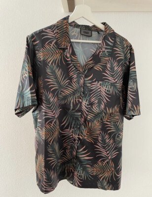 kith Shirt Hemd Carla Gr. L Damen Schwarz Palmen 