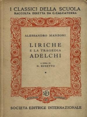 LIRIKEN UND DIE TRAGÖDIE VON ADELCHI POESIE ALESSANDRO MANZONI SECHS 1952