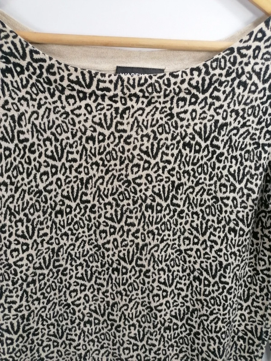 Warehouse grey hotsell leopard print jumper