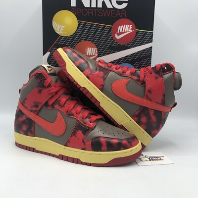 Nike Dunk High 1985 Retro Red Black Acid Wash DD9404-600 Size 8 BRED Chicago I