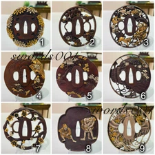 Gold Silver Plated Brass Tsuba Hand Guard For Japanese Katana Sword Maintenance