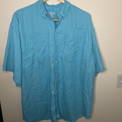 Chemise De Pêche Reel Legends Homme – Bleu Canard, Manches Courtes, Taille M (État TB)