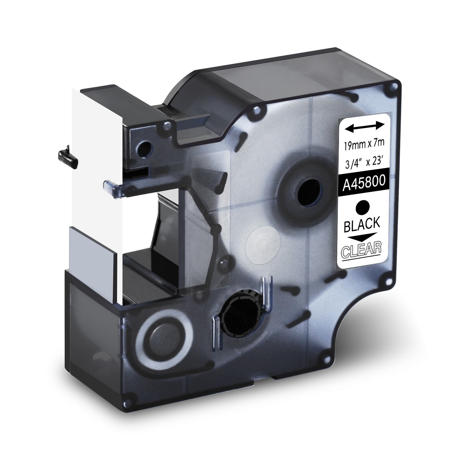 3PK Compatible Black on Clear DYMO D1 45800 LabelWriter 400 Duo Label