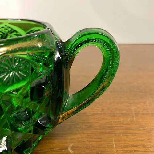 Antique Northwood Glass Memphis Doll's Eye Green Sugar Bowl - Picture 5 of 11