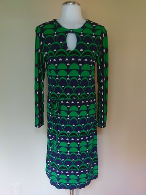 Banana Republic Mad Men Collection Knit Shift Dress Navy Blue Green Mod 4  Peggy | eBay