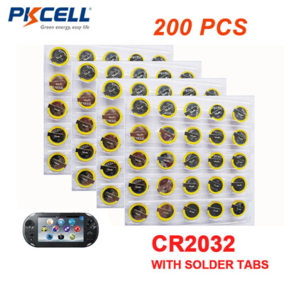 200x CR2032 with solder tabs 3V Batteries for GameBoy Advance Pokemon New
