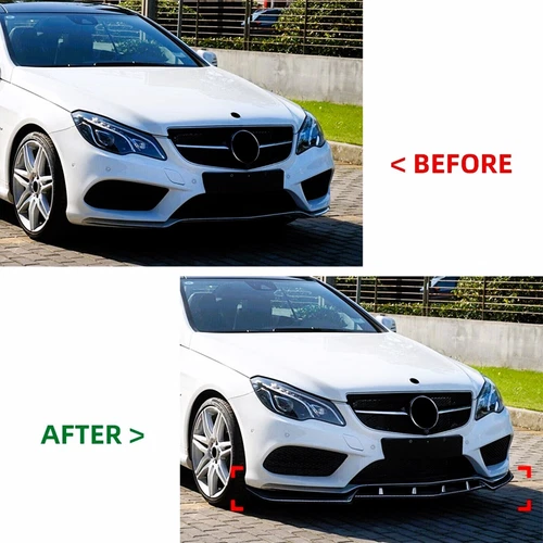 Mercedes E Klasse Coupe W207 C207 AMG Line Frontlippe Splitter Glanz Schwarz 2013-16 - Bild 4 von 11