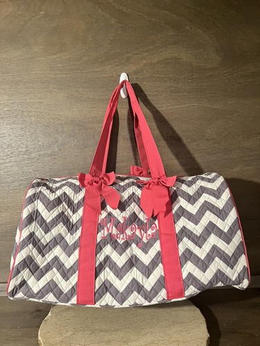 N. Gil BRAND LARGE bowtie quilted duffel bag/ overnight luggage for "MAKAYLA"