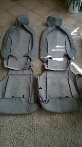 6tlg. Autositzbezüge Fahrer- und Beifahrersitz für BMW hellgrau meliert