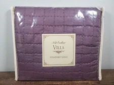 Purple Quilted Standard Pillow Sham Noble Excellence Villa MILANO 100% Cotton