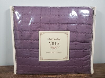 Purple Quilted Standard Pillow Sham Noble Excellence Villa MILANO 100% Cotton