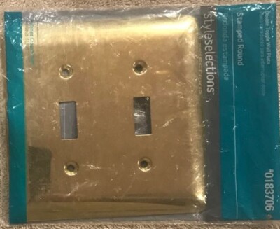 Style Selections 2-Gang  Polished Brass Double Toggle Wall Plate ~ New In Pack