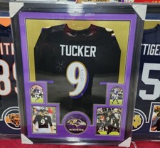 JUSTIN TUCKER Signed & Framed Baltimore Ravens Jersey JSA Sticker Longest FG Rec
