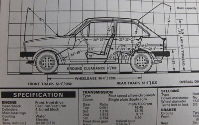Original 1981 Autocar magazine road test (folded): FORD FIESTA XR2 Mk1