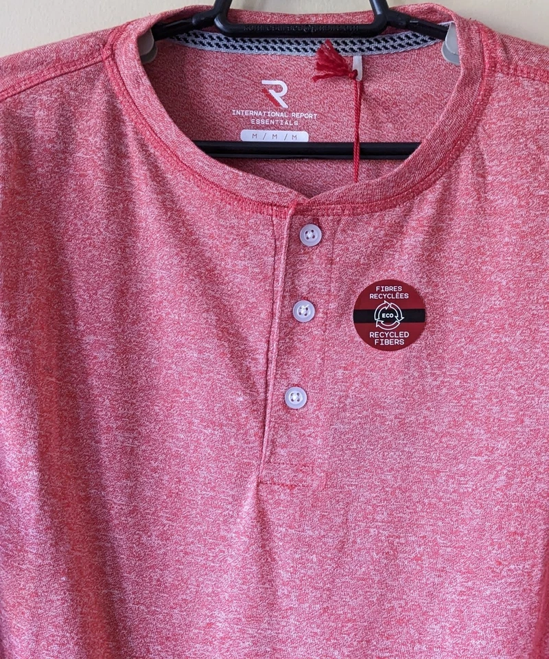 International Report Essentials Men's Red Long Sleeve Shirt Size Medium New - Image 4 of 4