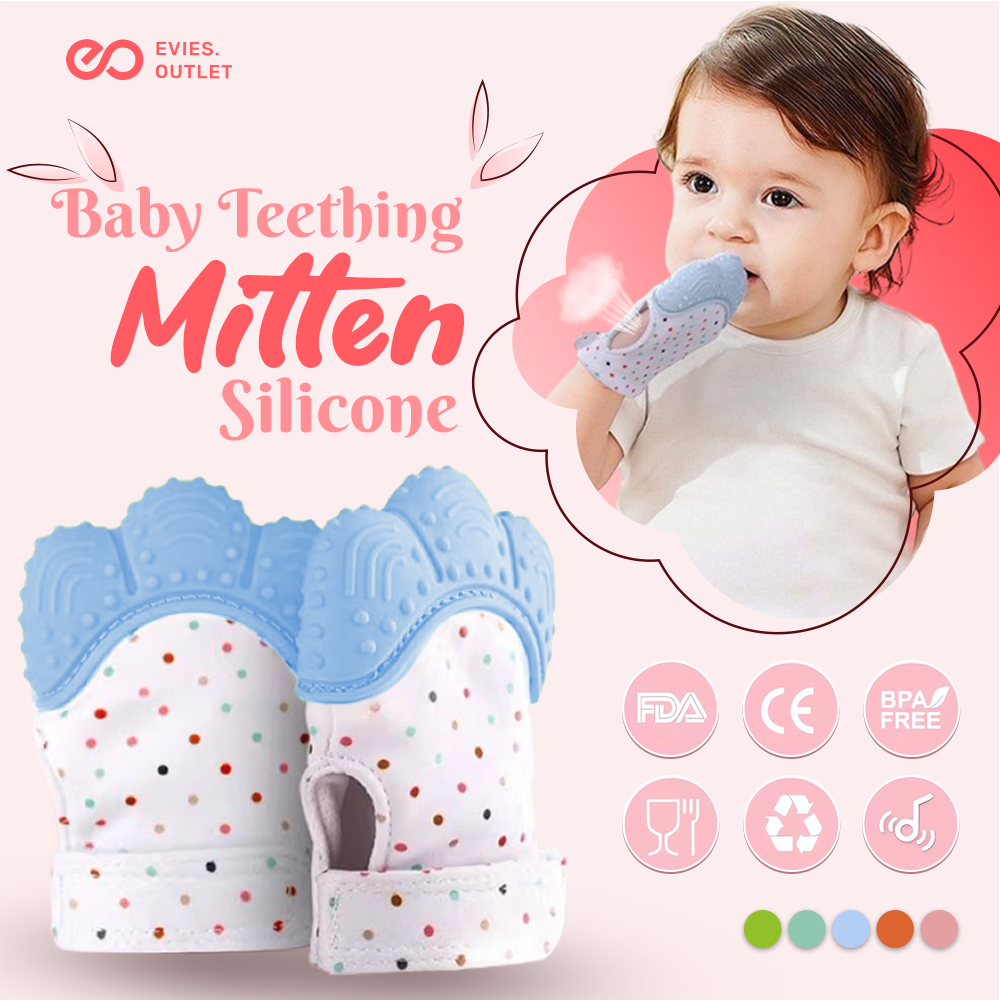 Silicone Baby Teether Teething Mitt Mitten Glove Safe BPA Free