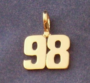 Authentic Gold Number Charm Pendant Team Player 24k Gold Plated NFL NHL NBA NASCAR NCAA