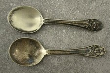 Vintage Silver Plated Winthrop  McGlashan Baby Spoons GERBER Original Patina
