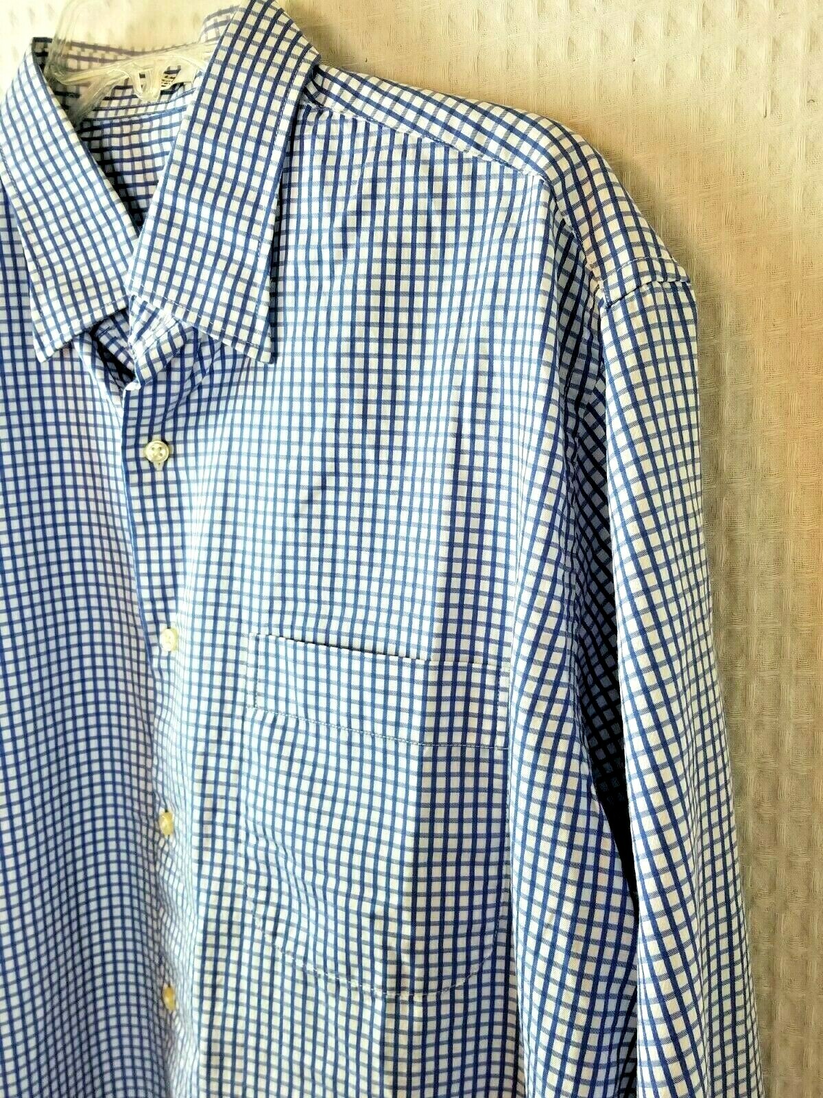 Peter Millar Blue Windowpane  Button Down Dress S… - image 5