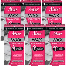 6-New Nair Hair Remover Wax Ready Strips Face and Bikini Hair Removal Wax Strips