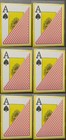 6 RED Packs 100% PLASTIC WATERPROOF WASHABLE PLAYING CARDS IDEAL FOR BLACKJACK
