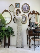 Xtraordinary Nude Gold Sequin Strapless Gown Glamorous Evening Dress