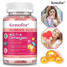 Women's Organic Multi & Omegas Gummies 60 Count Vitamins with Omega-3 and CoQ10