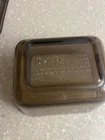 Vintage Pyrex Glass Amber Brown 501-B Refrigerator Dish w/Lid