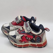 Marvel Spider-Man Boys Light-Up Sneakers   Red Blue Athletic Shoes with Hook