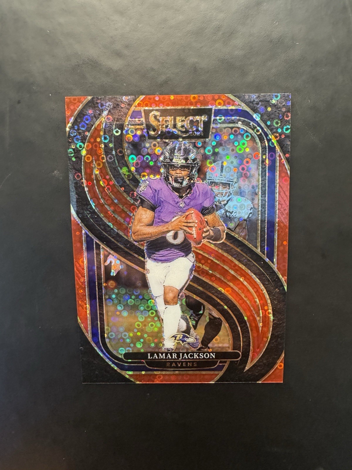 2024 Panini Select Lamar Jackson Premier Level Red  Disco /49- Ravens