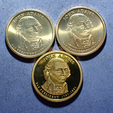 2007 John Adams Presidential Dollar P/D/S Set