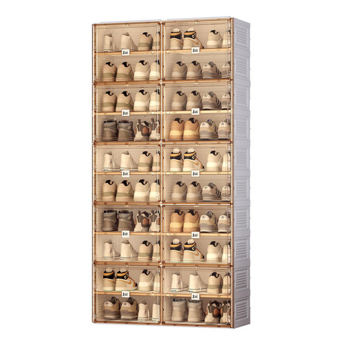 Portable Shoe Rack Organizer for Closet Entryway, Stackable Sneaker Storage S...