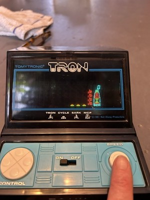 TRON TomyTronic Tabletop Arcade Handheld Game 1981 Disney Works Great Condition