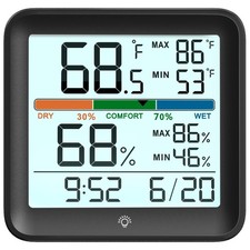 Indoor Digital Thermometer Hygrometer, Room Temperature Humidity Monitor