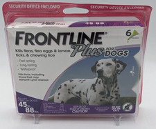 Frontline Plus Dogs 45 - 88 lbs Flea Tick Lice 3 Month Supply 3 Doses New Sealed