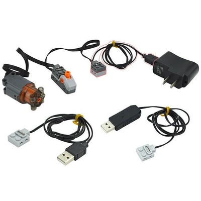 LED MOC City 9686 8883 Motor Power Supply USB cable Building Block Bricks Toy
