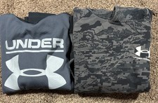 Under Armour Hoodie Lot Youth Large YLG ColdGear Gray Camo Pullover Boys 2