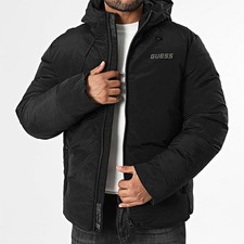 🚨GIUBBINO ACTIVE UOMO GUESS giacca piumino cappuccio Z5BL08WGAC2 BLACK Bomber