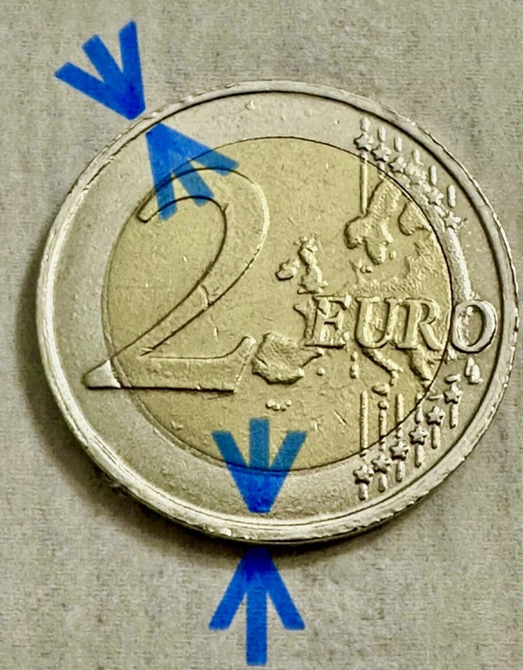 Pièce de 2 euro Slovénie - France Preseren 2007 avec des erreurs très rares - Photo 4/4