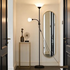 New Tall Metal Standard Floor Lamp Uplighter Adjustable Reading Standing Light