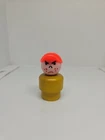 Vintage Fisher Price little people wood yellow mad boy/bully red cap