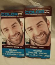 Color For Him Beard  Mustache Hair Dye Gel, Brown, 0.5 fl oz 15 mL  2 Boxes