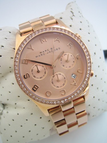 MARC JACOBS UHR DAMEN HENRY MBM3118 EDELSTAHL CHRONO KRISTALLE ORIGINAL - Bild 2 von 9