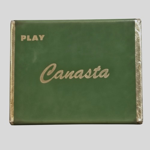 Canasta Vintage Card Game Set Green AARCO Chocago 1950"s Mid Century Game Craze