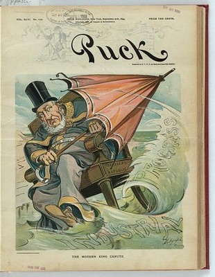 Photo of Puck,Modern King Canute,1899,Dalrymple,Paul Kruger,Canute I,Seas